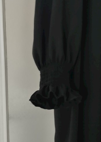 Uzun Siyah Medine ipegi Salaş Elbise - Görsel 6