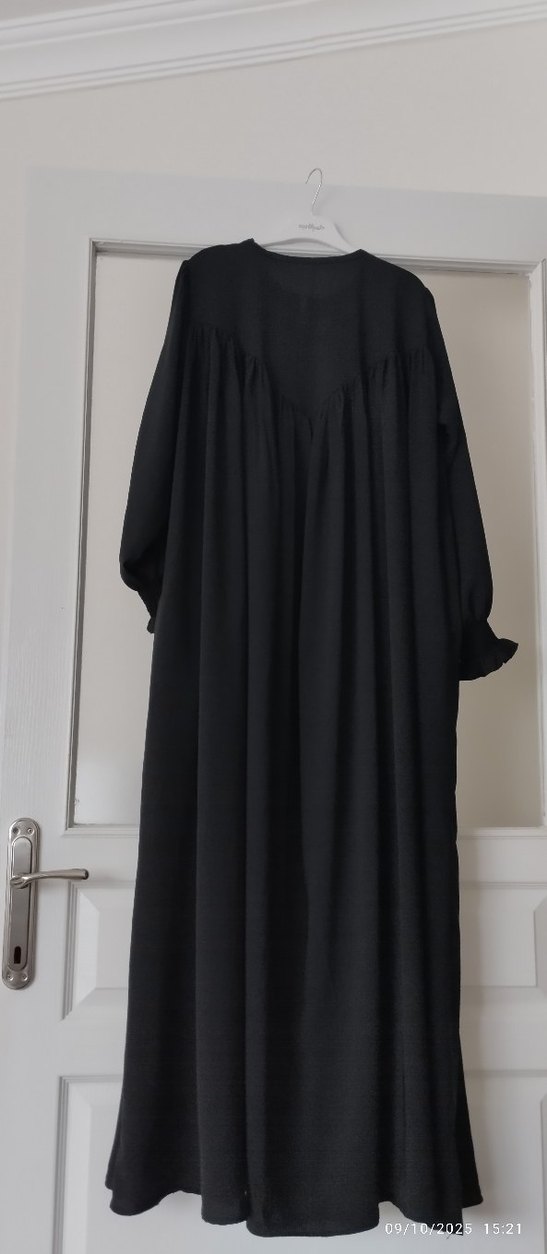 Uzun Siyah Medine ipegi Salaş Elbise - Görsel 5