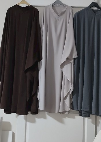 Gri Uzun Kollu Kadın Panço - Görsel 3