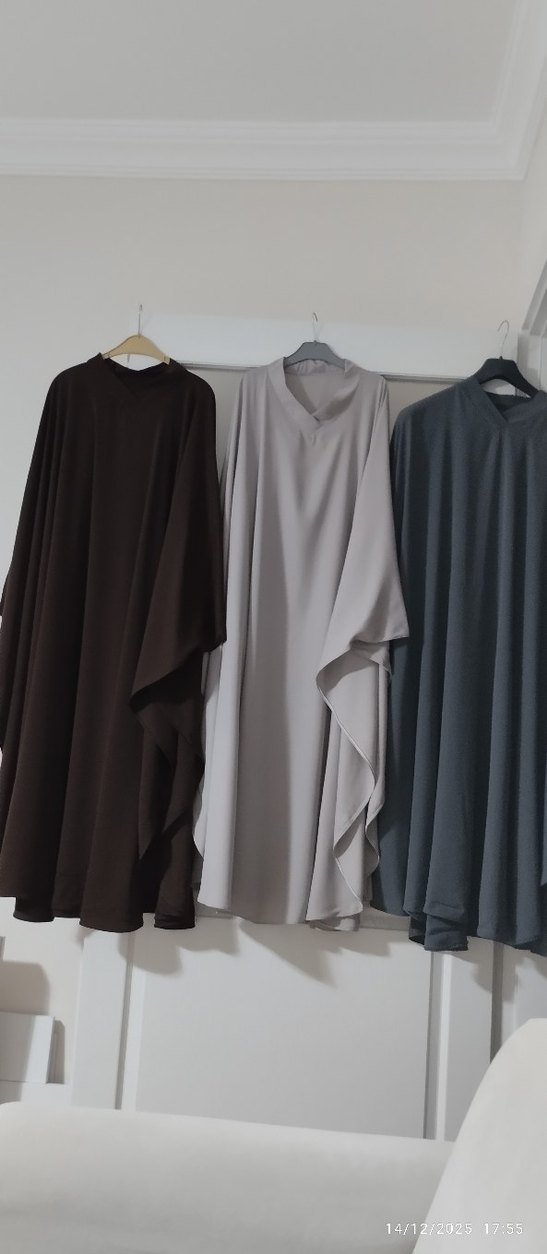 Gri Uzun Kollu Kadın Panço - Görsel 5