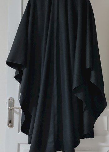 Siyah Drapeli Uzun Gotik Kadın panço - Görsel 5