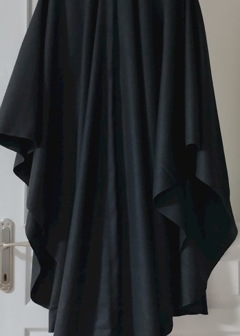 Siyah Drapeli Uzun Gotik Kadın panço - Görsel 6