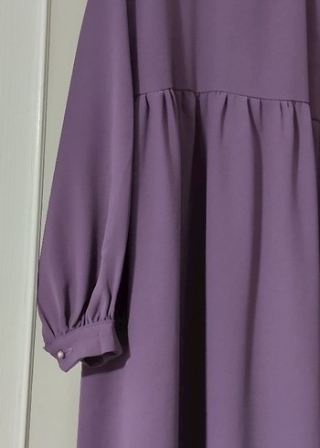Mor Uzun Kollu Salaş Elbise - Görsel 3