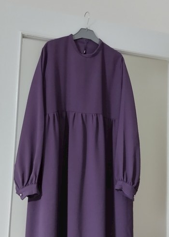 Mor Uzun Kollu Salaş Elbise - Görsel 4