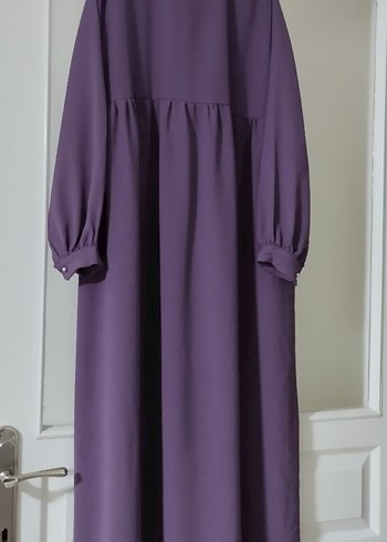 Mor Uzun Kollu Salaş Elbise - Görsel 5