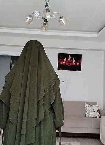 xxl Beden haki Renk 3katlı sufle ve feracesi