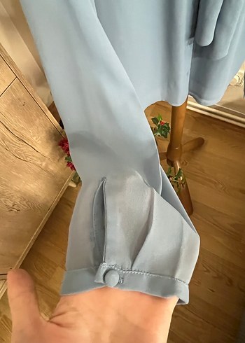 Mavi Kadın Uzun Kollu Uzun Gömlek - Görsel 4