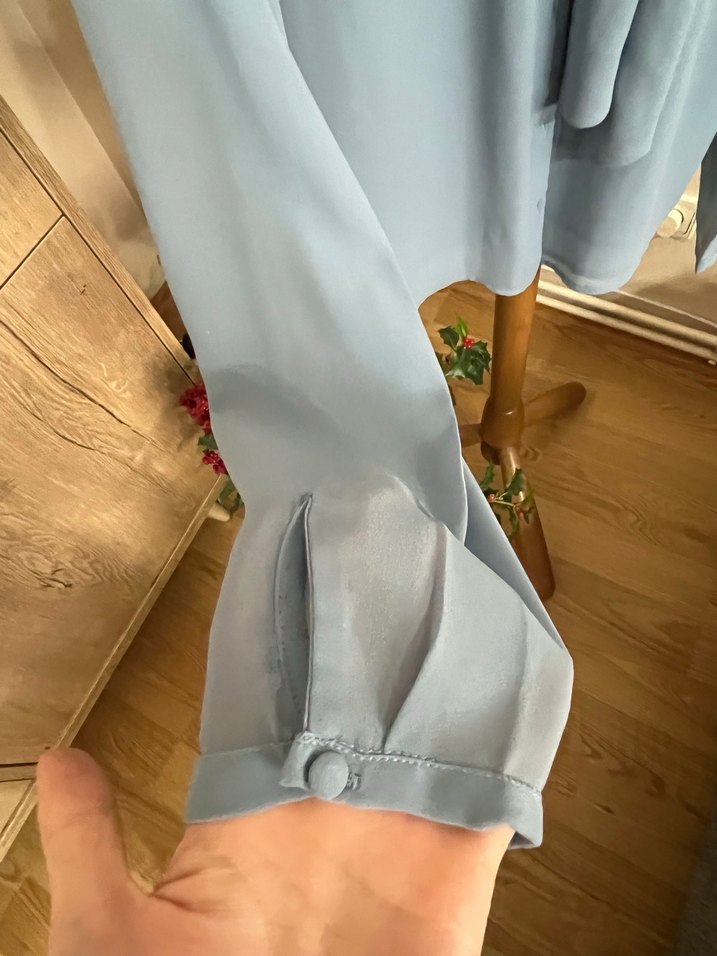 Mavi Kadın Uzun Kollu Uzun Gömlek - Görsel 4