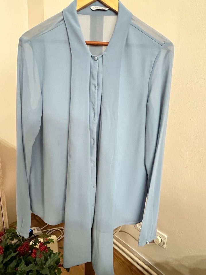 Mavi Kadın Uzun Kollu Uzun Gömlek - Görsel 2