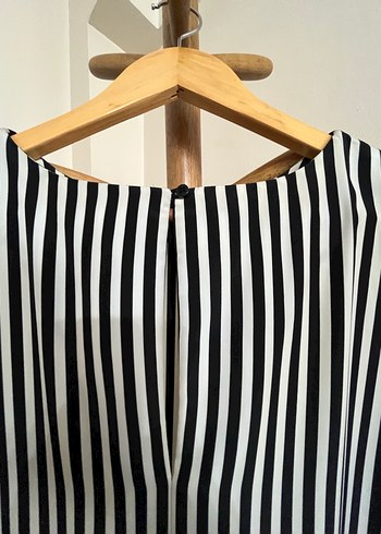 Twist Siyah Beyaz Çizgili Elbise - Görsel 4