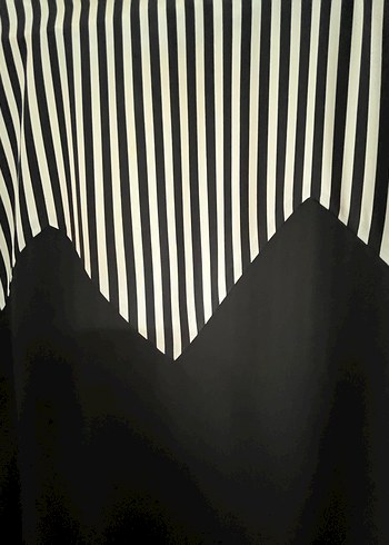 Twist Siyah Beyaz Çizgili Elbise - Görsel 2