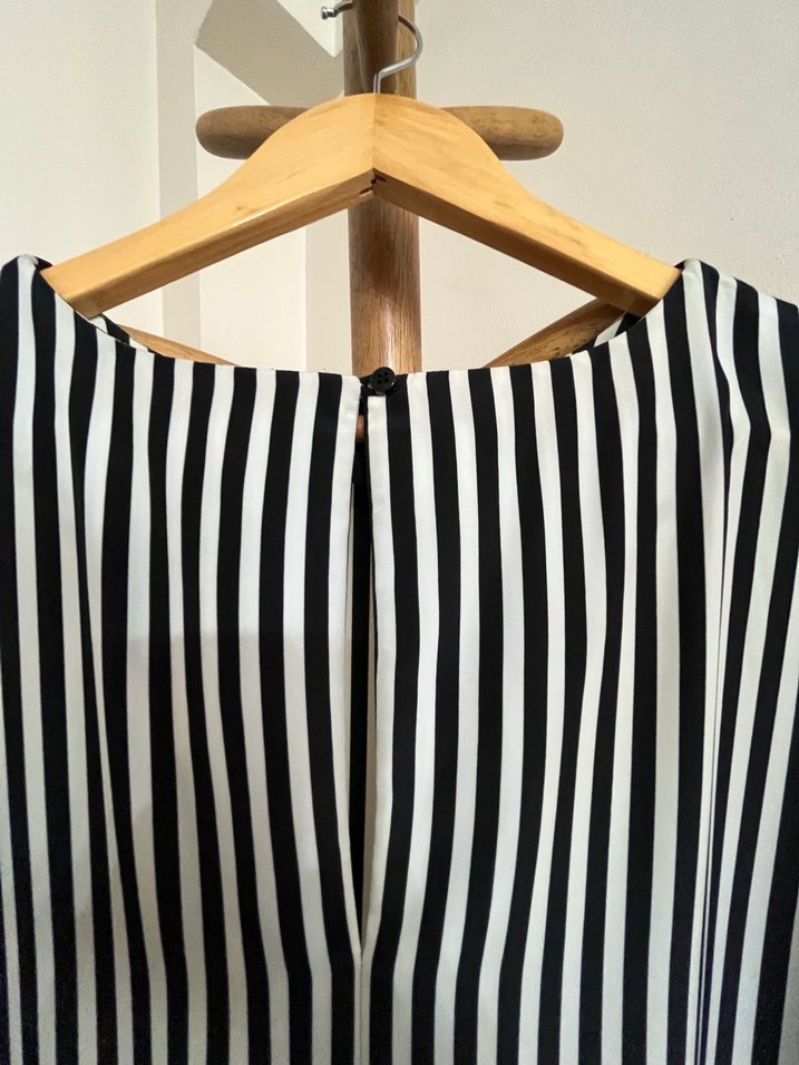 Twist Siyah Beyaz Çizgili Elbise - Görsel 4