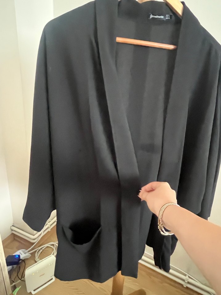 Stradivarius Siyah Salaş Ceket - Görsel 2