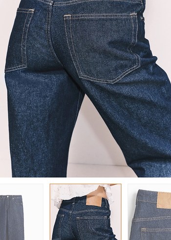 xs Beden Kadın Lacivert Bol Paça Kot Pantolon