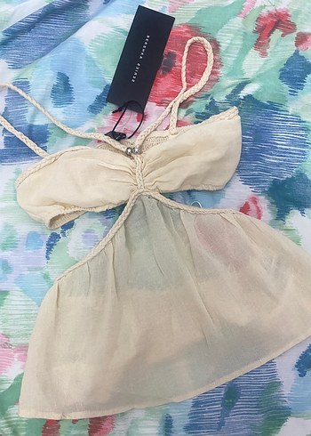 s Beden Bershka Bej Rustik Halter Yaka Kadın Bustiyer