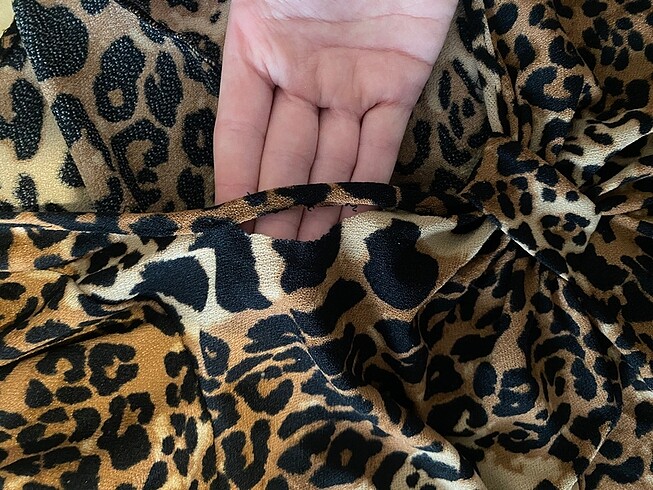 m Beden leopar elbise
