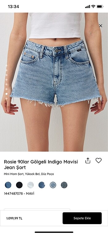 mavi jeans kot şort