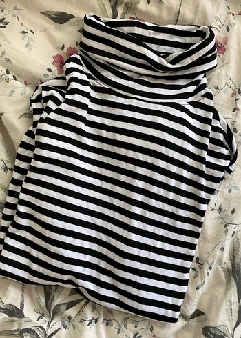 h&m boğazlı uzun kollu ince bluz