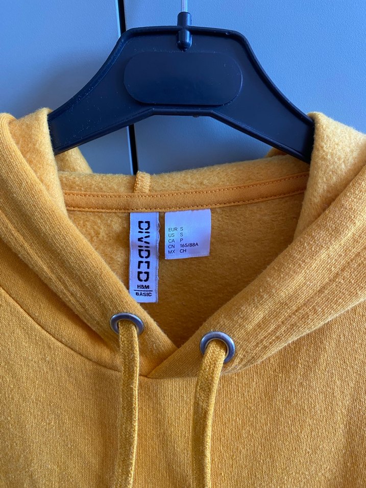 H&M Sarı Kapüşonlu Kadın Sweatshirt - Görsel 2