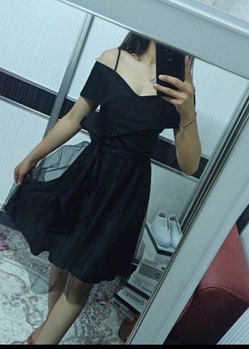 Askılı, Dökümlü Siyah Gotik Midi Elbise