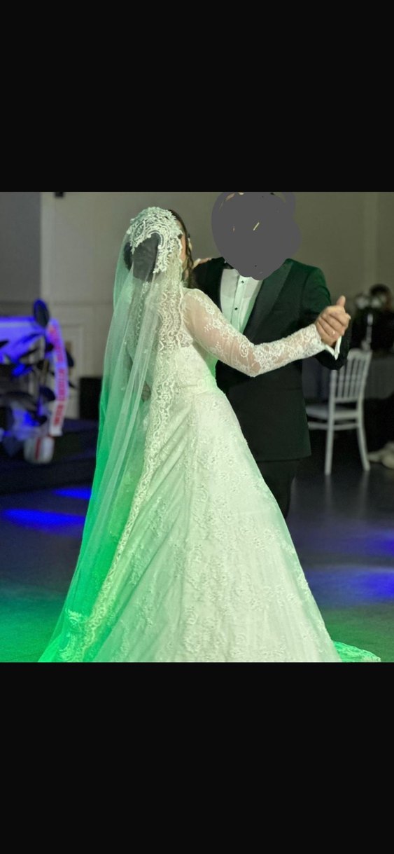 Vintage Dantelli Uzun Kollu fransız gelinlik - Görsel 2