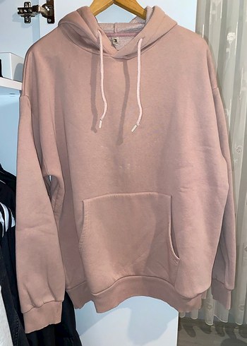 pembe Kapüşonlu Sweatshirt
