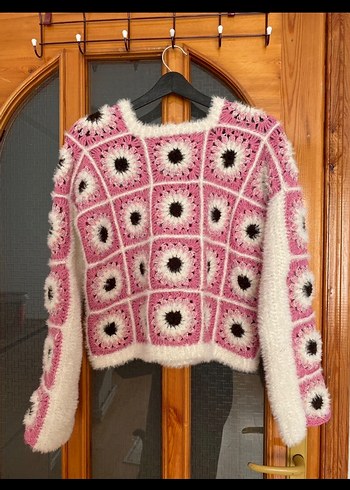 American Vintage Pembe Bohem Örgü kazak