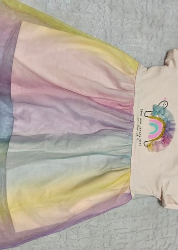 Kız Çocuk Pastel Renkli Tie-Dye Elbise