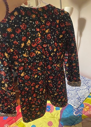 s Beden Çiçek Desenli Uzun Kollu Kadın Ceket
