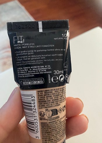 Beden Renk Maybelline Fit Me Kapatıcı Fondöten 30 ml