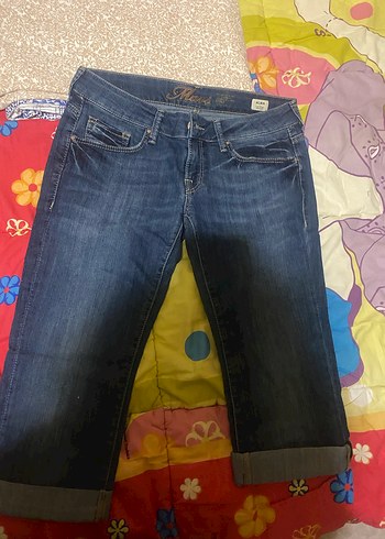 Kadın Lacivert Baggy Denim Midi Jean