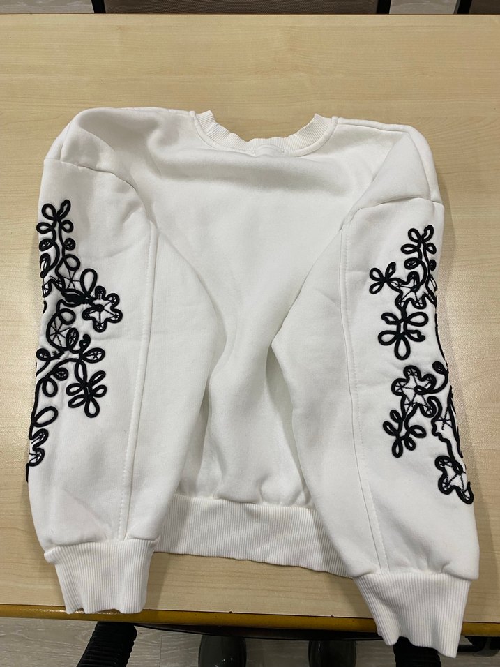 Bianco Lucci Nakışlı Beyaz Kadın Sweatshirt - Görsel 4