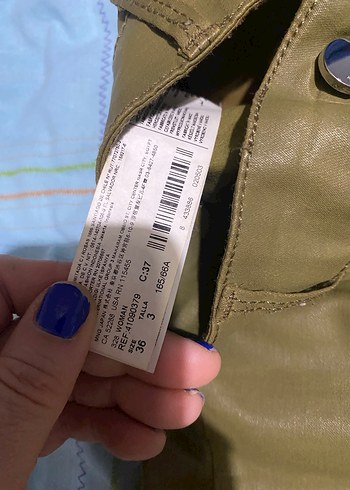 Haki Deri Kadın Pantolon - Görsel 3