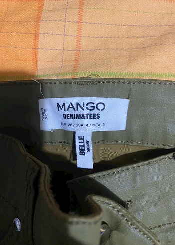 Haki Deri Kadın Pantolon - Görsel 2