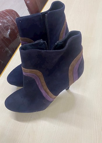 Mor Süet Stiletto Topuklu Kadın Bot - Görsel 4