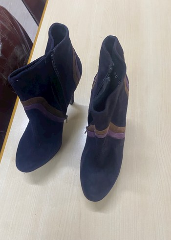 Mor Süet Stiletto Topuklu Kadın Bot - Görsel 3