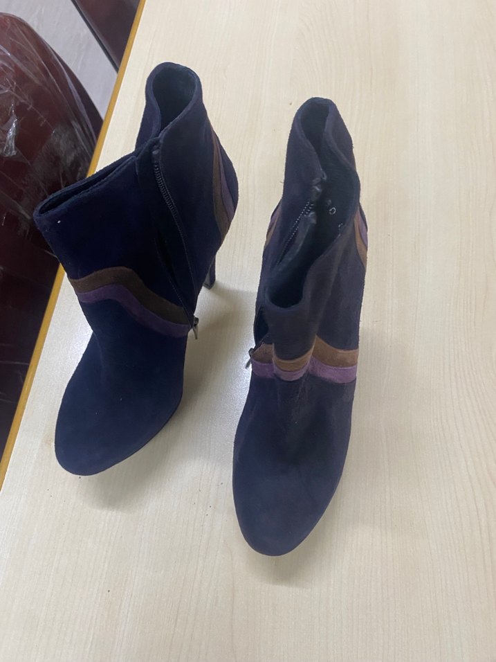 Mor Süet Stiletto Topuklu Kadın Bot - Görsel 3