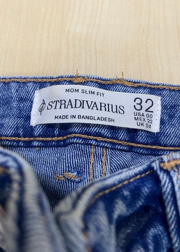 Mavi Normal Kesim Rahat Denim Kadın Pantolon stradivarus - Görsel 2