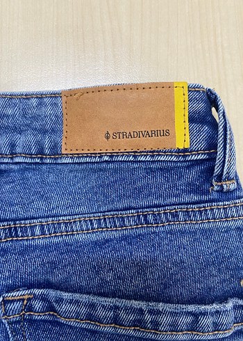 Mavi Normal Kesim Rahat Denim Kadın Pantolon stradivarus - Görsel 7