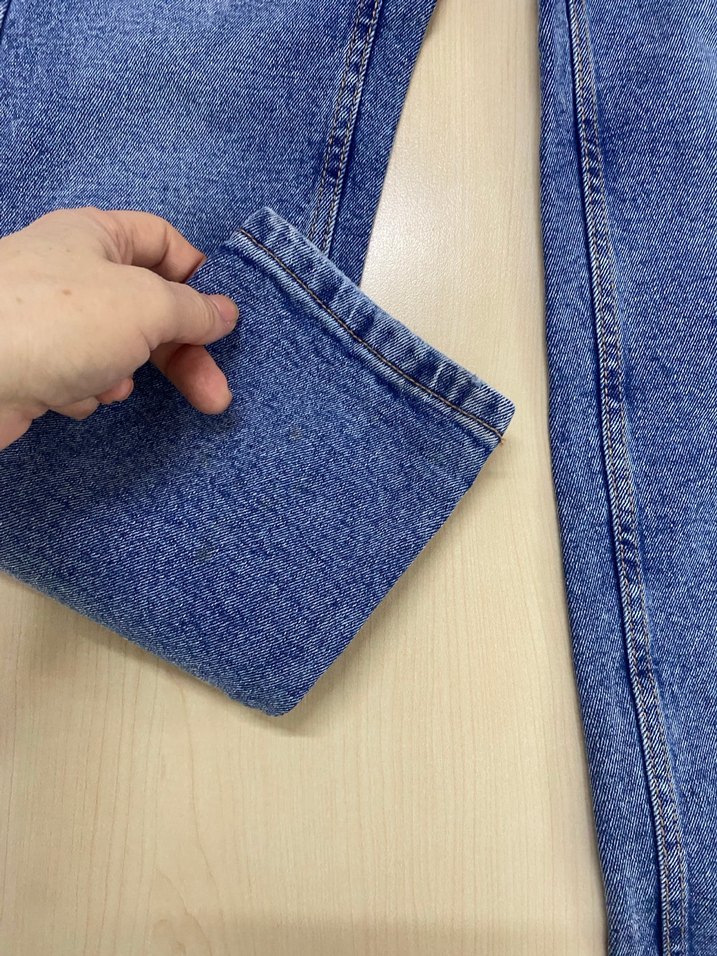 Mavi Normal Kesim Rahat Denim Kadın Pantolon stradivarus - Görsel 5