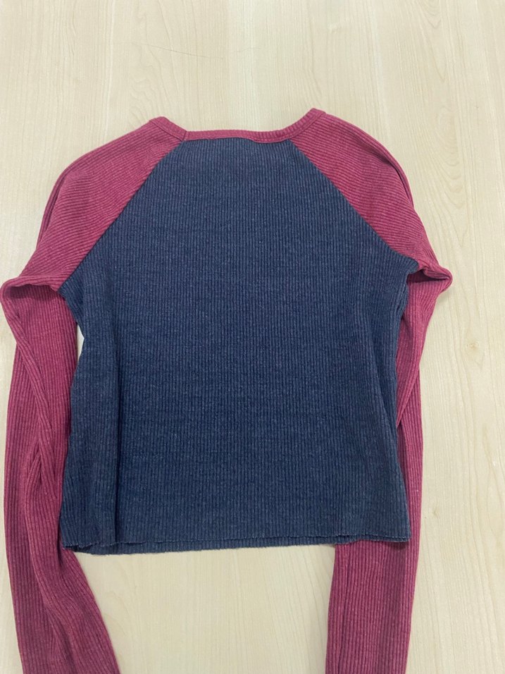 Kırmızı-Koyu Gri Baskılı kadın sweat - Görsel 4