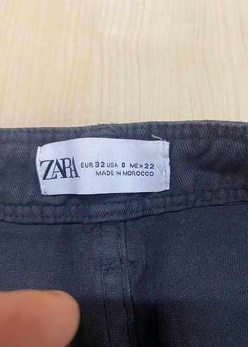 Lacivert Kadın Bol Paça Kargo Jean zara marka - Görsel 3