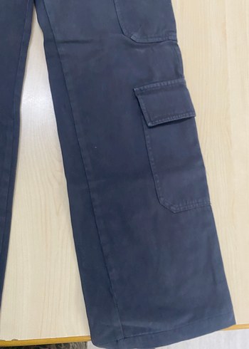 Lacivert Kadın Bol Paça Kargo Jean zara marka - Görsel 5