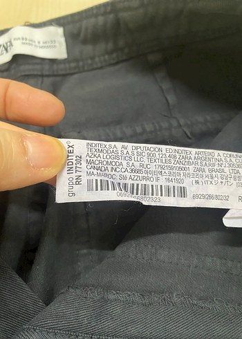 Lacivert Kadın Bol Paça Kargo Jean zara marka - Görsel 4