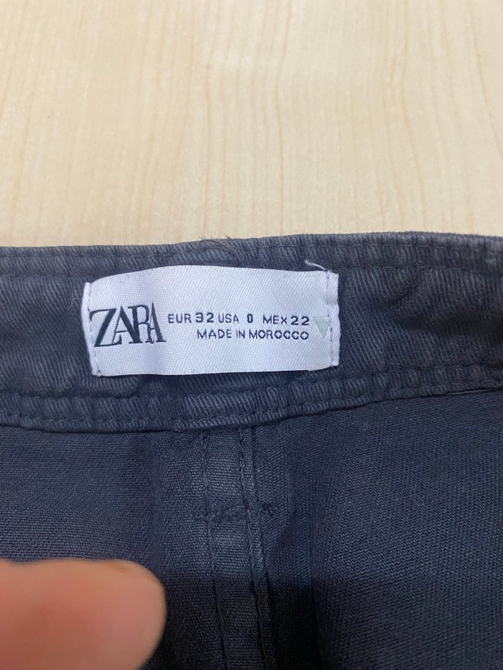 Lacivert Kadın Bol Paça Kargo Jean zara marka - Görsel 3