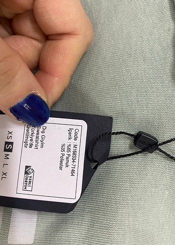 Mint yeşili  Kapüşonlu Mavi Baskılı Sweatshirt - Görsel 2