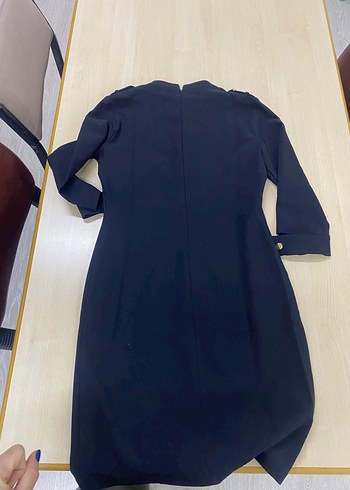 Düğmeli Siyah Kadın elbise - Görsel 5