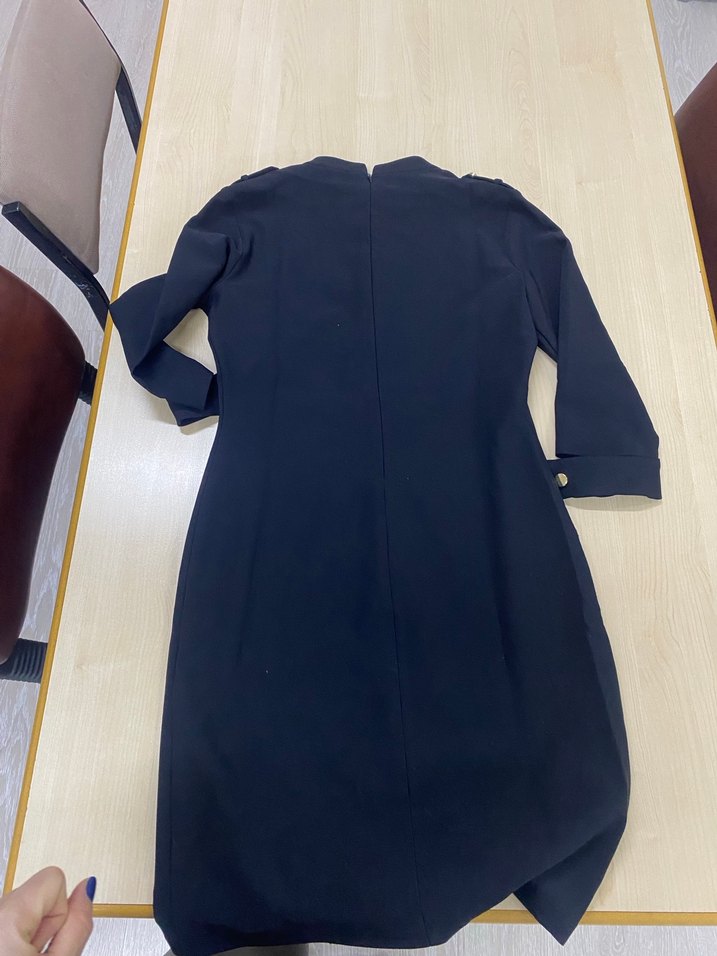 Düğmeli Siyah Kadın elbise - Görsel 5