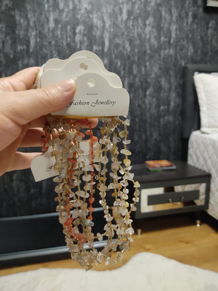 Boncuklu Beyaz Bohem Kadın El Zinciri - Görsel 3