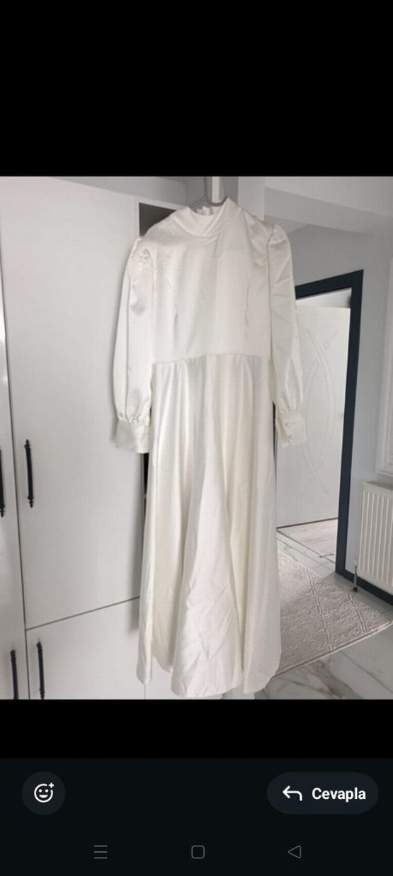 Sade nikah Elbisesi (özel dikim nikahimda 1 saatlik giydim. - Görsel 2